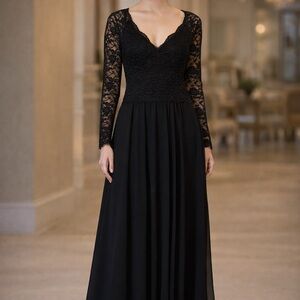 Chic Black Lace Wide Leg Jumpsuit